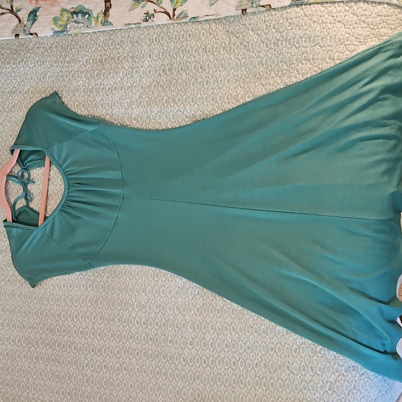 VINTAGE - 70's/80's light Teal Dress - Picture 2 of 7